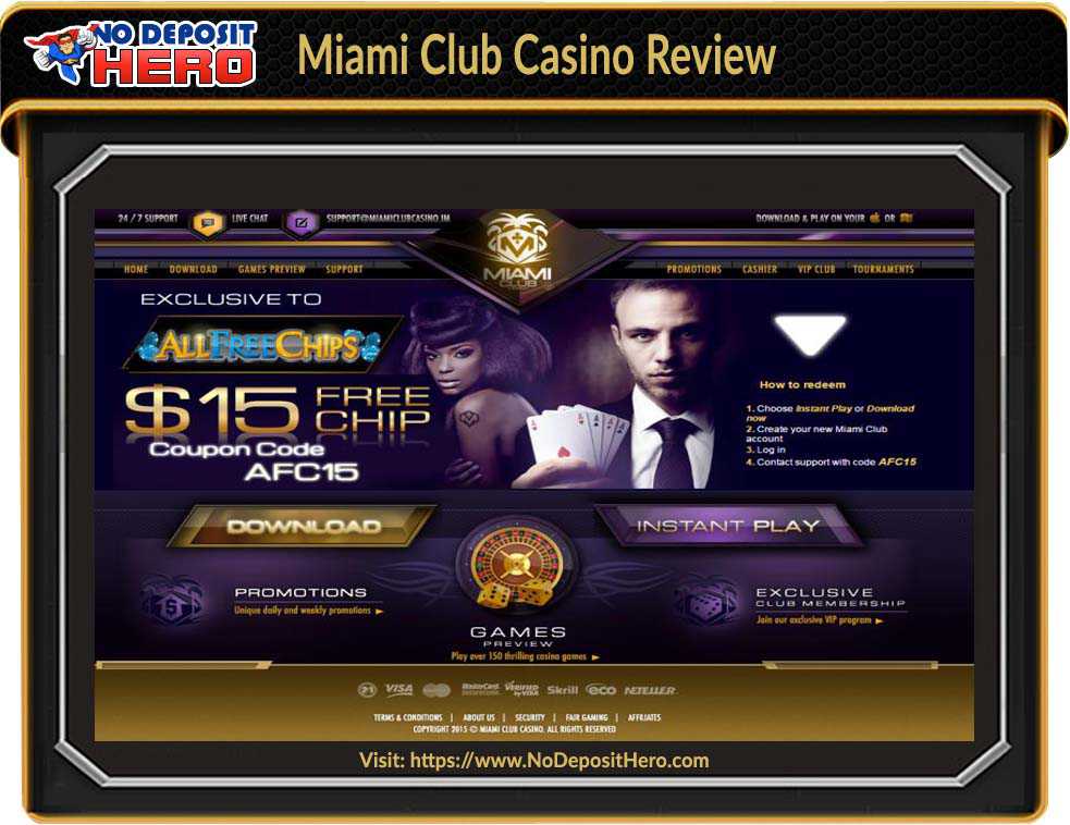 Miami Club Casino Bonus Code